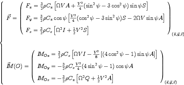 \begin{displaymath}
\left\{\begin{array}{l}
\displaystyle \vec F = \left(\begin{...
...nd{array}\right)_{(\vec x,\vec y, \vec z)}
\end{array}\right.
\end{displaymath}