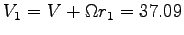 $V_1=V+\Omega r_1=37.09$