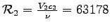 ${\cal R}_2 = \frac{V_2 c_2}{\nu} = 63178$